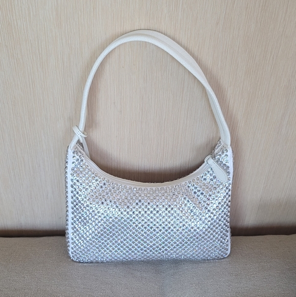 🦋NWT🦋 Prada Satin Crystal Mini Re-Edition Bag - Picture 8 of 13